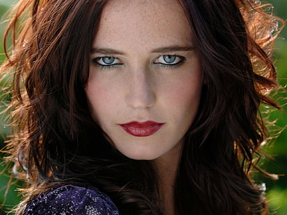 إيفا جرين ، ممثلة ، وجه ، مكياج ، أحمر شفاه ، نساء ، بورتريه، خلفية HD HD wallpaper