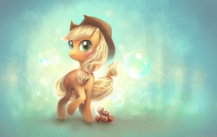brown with brown fedora hat My Little Pony character, Applejack, Pony, Cute, 4K, HD wallpaper