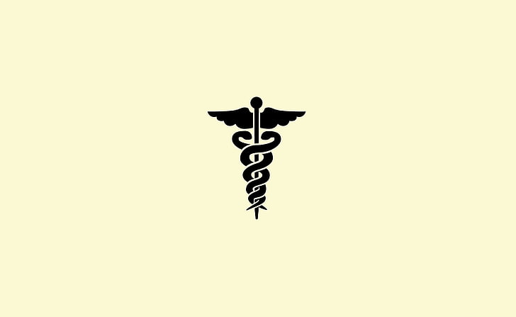 Simbolo medico, logo Caduceo, Aero, arte vettoriale, simbolo, medico, Sfondo HD