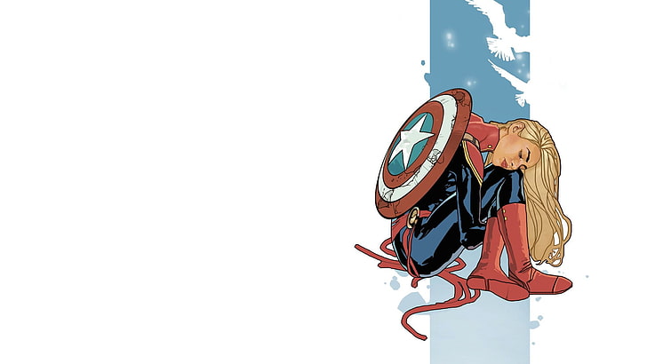 Captain America, Captain Marvel, superhero, Marvel Comics, HD wallpaper