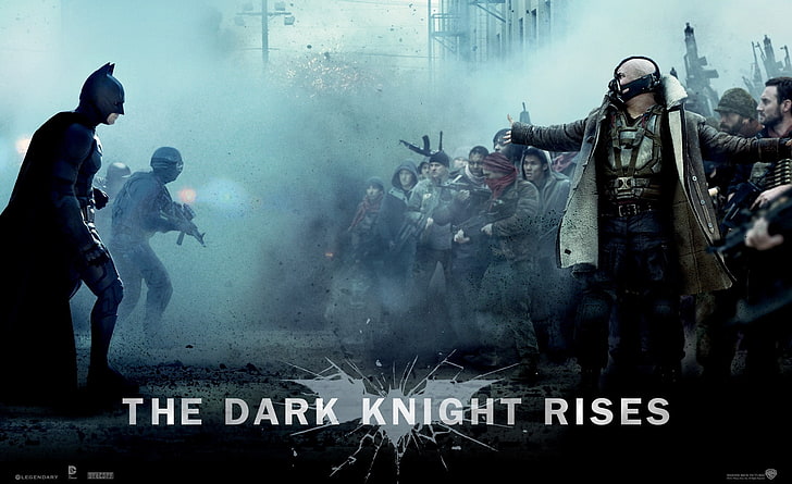 The Dark Knight Rises Bane Vs Batman, Batman The Dark Knight Rises Batman and Bane tapeter, Filmer, Batman, Christian Bale, Bane, Tom Hardy, 2012, film, The Dark Knight, Rises, HD tapet
