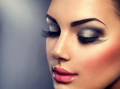 women's red lipstick, girl, face, woman, makeup, beautiful, lips, person, HD wallpaper HD wallpaper