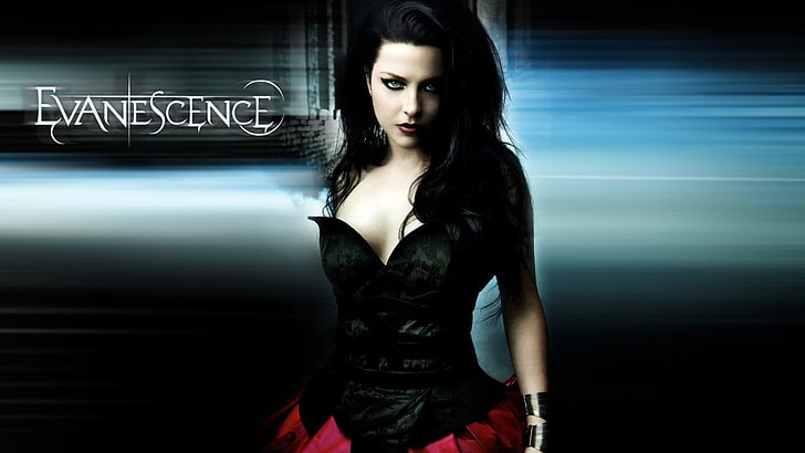 Evanescence, Amy Lee, affisch, svart hår, fan art, sångare, kvinnor, eyeliner, HD tapet