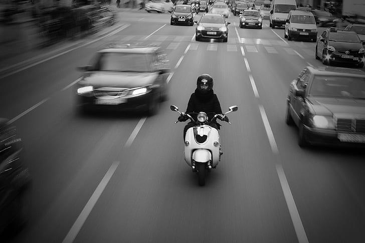 action, asphalt, black and white, blur, cars, city, drive, fast, highway, motion, motorbike, pavement, road, street, time lapse, traffic, transportation system, travel, vehicles, HD wallpaper