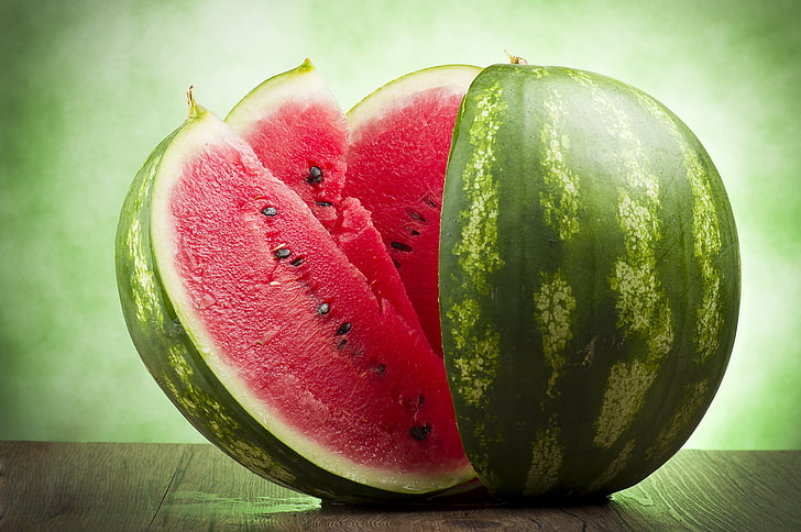 geschnittene Wassermelonenfrucht, Wassermelone, Beere, Scheiben, Wassermelone, HD-Hintergrundbild
