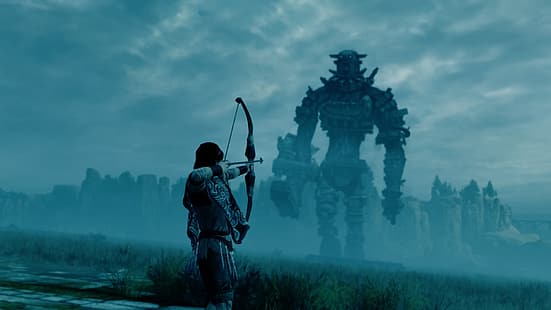 Shadow of the Colossus, colossus, Wander, battle, gaius, Fondo de pantalla HD HD wallpaper