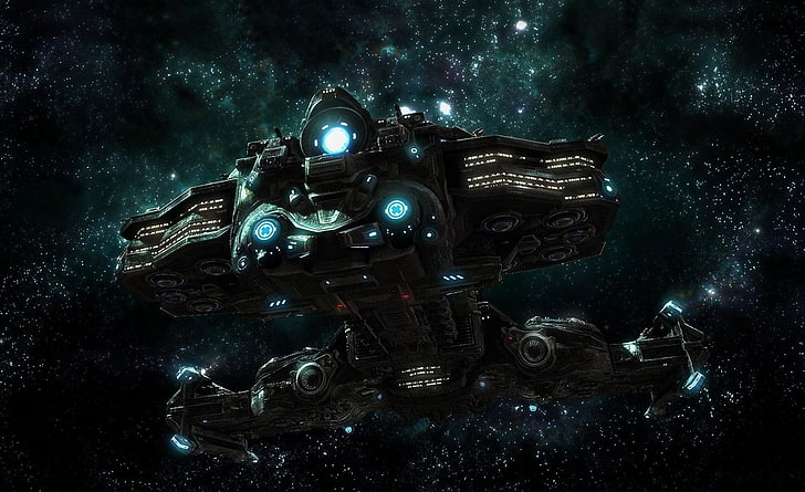 Gra Starcraft 2, czarno-niebieska tapeta cyfrowa ze statkiem kosmicznym, gry, Starcraft, starcraft 2, gra starcraft 2, gra wideo, gra 2010, Tapety HD