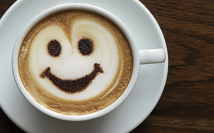 Günaydın Smiley kahve fincanı, kahve, fotoğraf albümü, Günaydın, fincan kahve, HD masaüstü duvar kağıdı