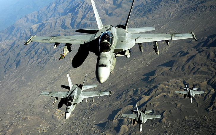المقاتلات النفاثة ، بوينغ إف / إيه -18 إي / إف سوبر هورنت ، طائرة ، ماكدونيل دوغلاس ، ماكدونيل دوغلاس إف / إيه 18 هورنيت ، عسكري ، طائرة حربية، خلفية HD
