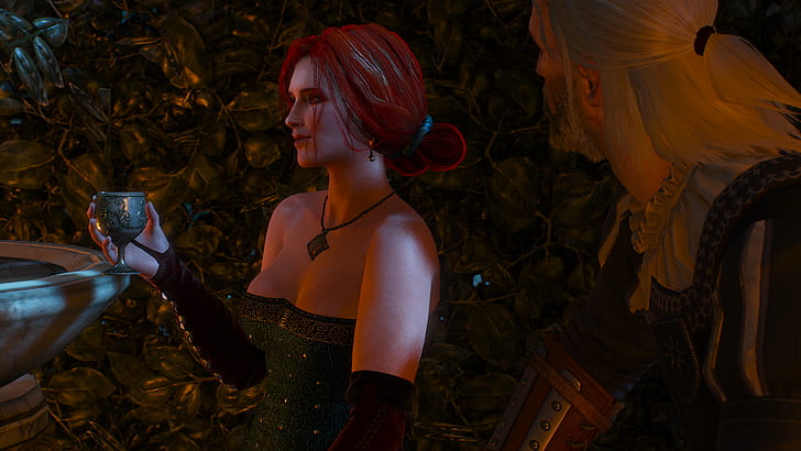 The Witcher 3: Perburuan Liar, Triss Merigold, Geralt of Rivia, The Witcher, Wallpaper HD