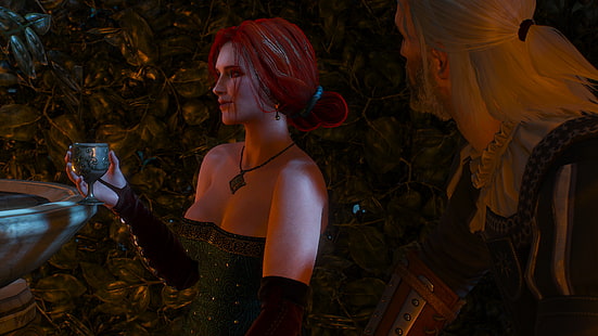 The Witcher 3: Wilde Jagd, Triss Merigold, Geralt von Rivia, The Witcher, HD-Hintergrundbild HD wallpaper