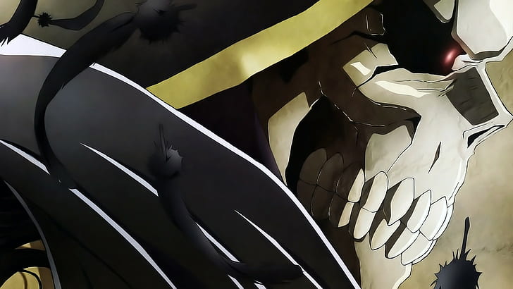 Vestido de Ainz Ooal, crânio, anime, Overlord (anime), HD papel de parede