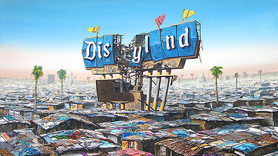 Walt Disney, Ghetto, Palmen, bunt, Zeichen, HD-Hintergrundbild HD wallpaper