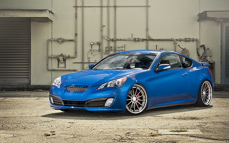 ISS Forged Hyundai Genesis, blue coupe, Cars, Other, HD wallpaper
