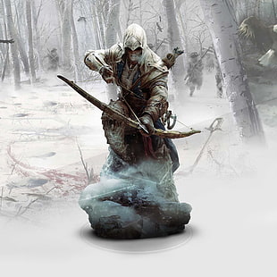 Copertina del gioco Assassin's Creed 3, Assassin's Creed III, Connor Kenway, dom, Sfondo HD HD wallpaper