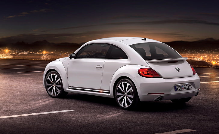 Volkswagen Beetle ใหม่, รถเก๋ง Volkswagen New Beetle สีขาว, รถยนต์, Volkswagen, Beetle, วอลล์เปเปอร์ HD