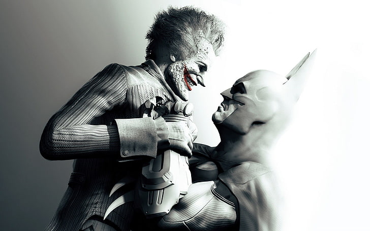 Joker and Batman wallpaper, Batman, Joker, Batman: Arkham City, video games, HD wallpaper