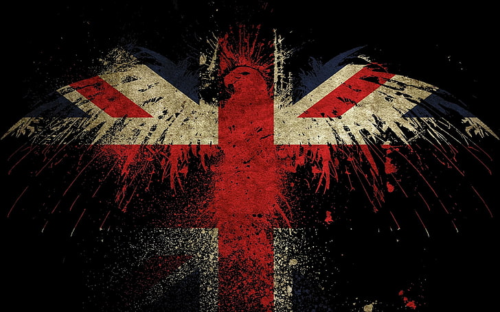 ภาพประกอบสหราชอาณาจักร, สไตล์, ความคิดสร้างสรรค์, สี, พื้นผิว, ศิลปะ, นกอินทรี, ธง, นกอินทรี, ธงชาติอังกฤษ, ธงชาติอังกฤษ, วอลล์เปเปอร์ HD