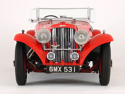 coche rojo, aston martin, 1937, rojo, vista frontal, estilo, autos, retro, Fondo de pantalla HD HD wallpaper