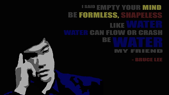Bruce Lee mengutip dekorasi dinding, Bruce Lee, kutipan, sederhana, tipografi, Wallpaper HD HD wallpaper