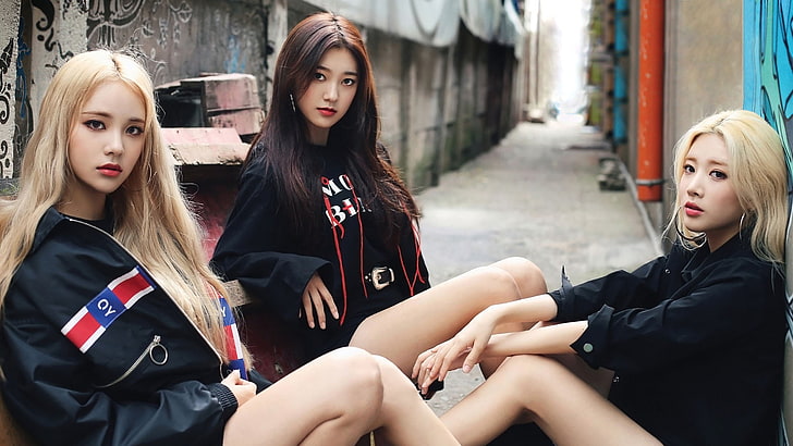 jaket hitam wanita, K-pop, LOONA, Wallpaper HD