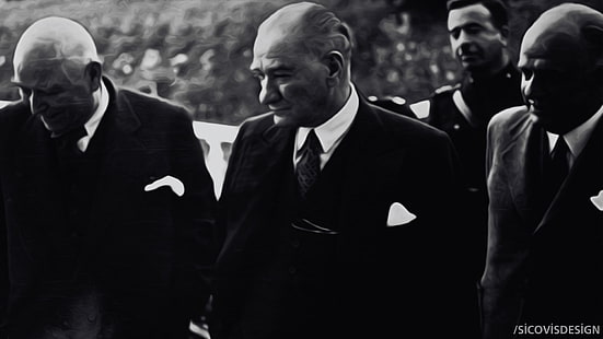 monochrome, Mustafa Kemal Atatürk, Fond d'écran HD HD wallpaper