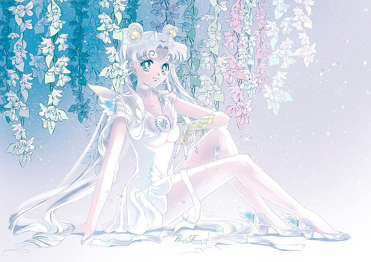 Anime, beauty, bishoujo, blue, character, dress, eyes, girl, hair, long, HD  wallpaper | Wallpaperbetter