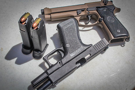 armi, pistole, Glock, Beretta, Sfondo HD HD wallpaper
