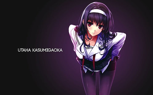 Anime, Anime Girls, Kasumigaoka Utaha, lange Haare, lila Haare, rote Augen, Saenai Heroine no Sodatekata, HD-Hintergrundbild HD wallpaper