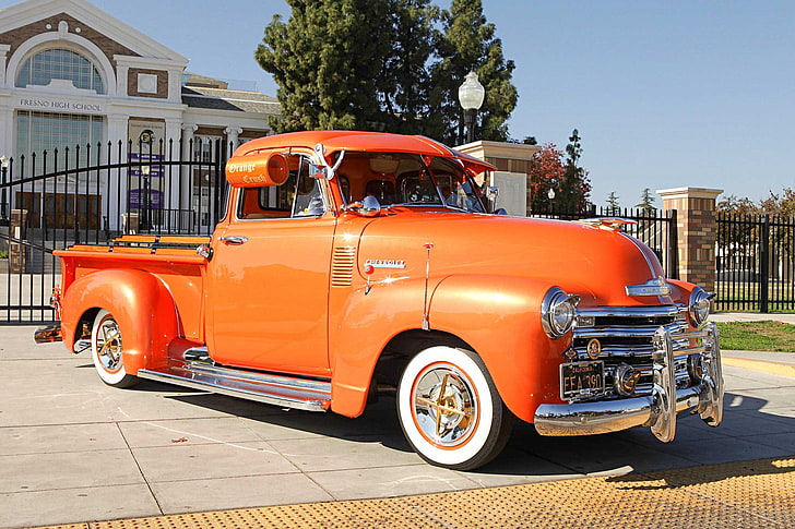 1953, 3100, auto, automobile, chevy, custom, lowrider, pickup, truck, vehicle, HD wallpaper