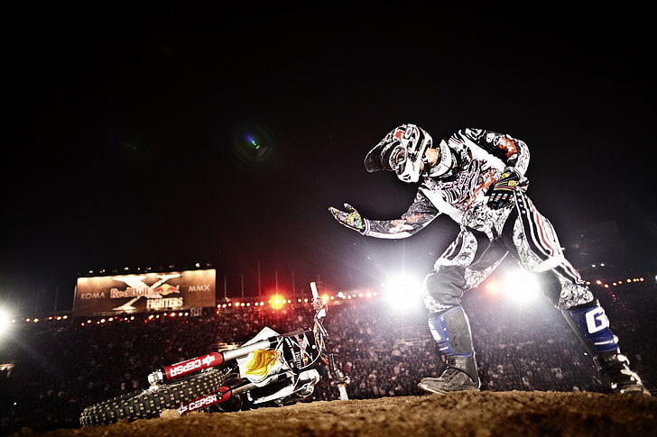 white and black motocross dirt bike, 2011, 1920x1200, wallpapers, rome, x-games, x-fighters wallpapers hd 1920x1200, x-fighters, HD wallpaper