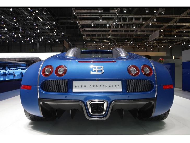 Bugatti 16.4 Veyron Centenaire Edition, 2009 bugatti veyron bleu centenaire exterior, car, HD wallpaper