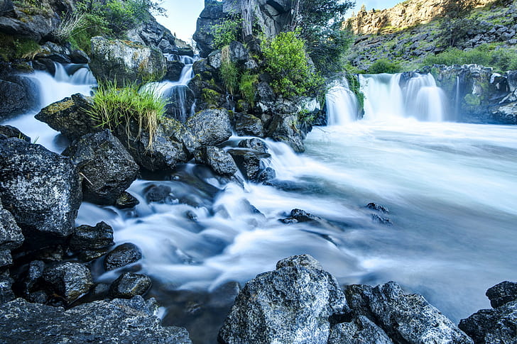 water falls time lapse photo, oregon, deschutes, oregon, deschutes, Social Media, Takeover, August 15th, Bucket List, Oregon, Deschutes, Wild and Scenic River, water falls, time lapse, photo, BLM, Bureau of Land Management, lands, national monument, monument  national, conservation area, Wilderness, river  wild, national historic trail, urban, escape, day trip, roadtrip, waterfall, nature, river, stream, water, forest, rock - Object, outdoors, scenics, landscape, beauty In Nature, mountain, HD wallpaper
