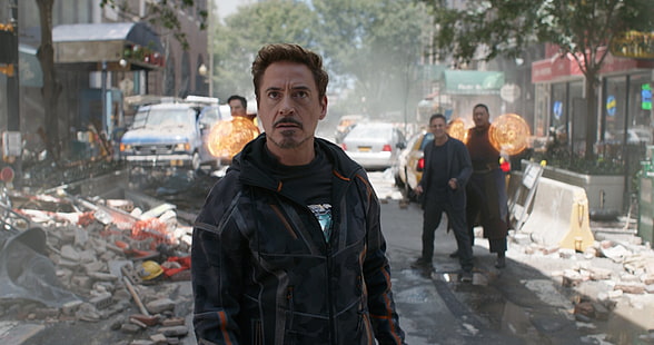 Film, Avengers: Infinity War, Benedict Cumberbatch, Iron Man, Robert Downey Jr., Stephen Strange, Tony Stark, HD tapet HD wallpaper