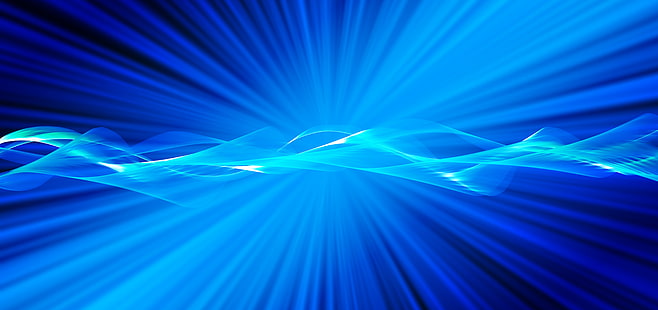 sfondo blu, raggi, linee, luminoso, Sfondo HD HD wallpaper