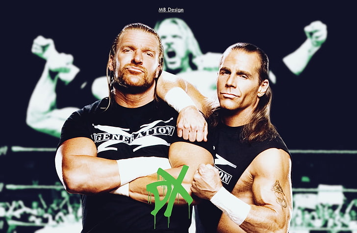 WWE, Shawn Michaels, Triple H, metalanguage, Wallpaper HD
