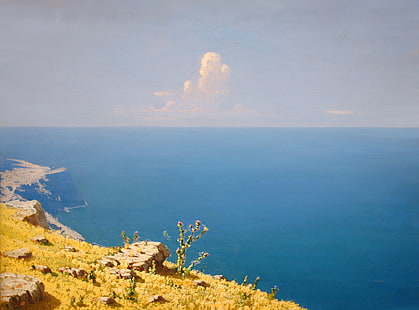 Arkhip Kuindzhi, Classic Art, Classical art, clouds, crimea, sea, HD wallpaper HD wallpaper