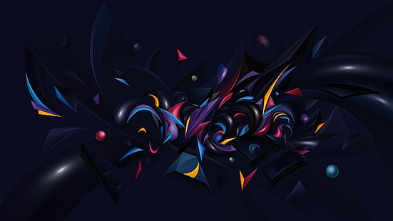 carta da parati viola, rossa e nera, arte digitale astratta, colorata, Sfondo HD HD wallpaper