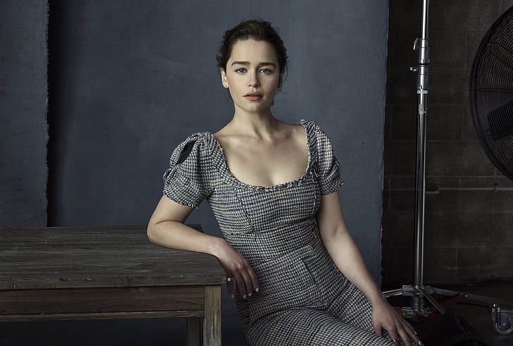vestido, atriz, Emilia Clarke, HD papel de parede