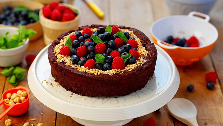 berries, cake, table, yummy, delicious, toothsome, food, HD wallpaper