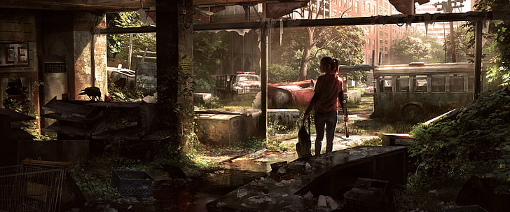 brunt träinramat glasskåp, videospel, The Last of Us, HD tapet