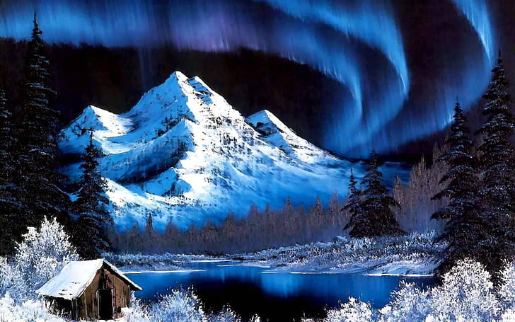 картины горы снег боб росс произведения искусства снежные горы 1680x1050 природа горы HD искусство, горы, картины, HD обои