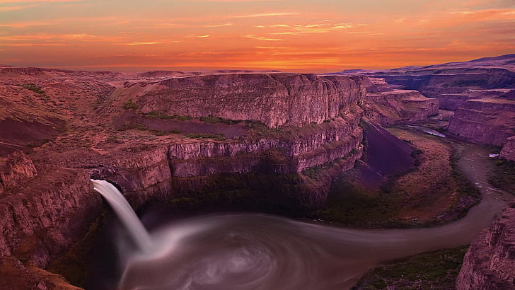 Гранд-Каньон, пейзаж, водопад, природа, США, скалы, вода, HD обои