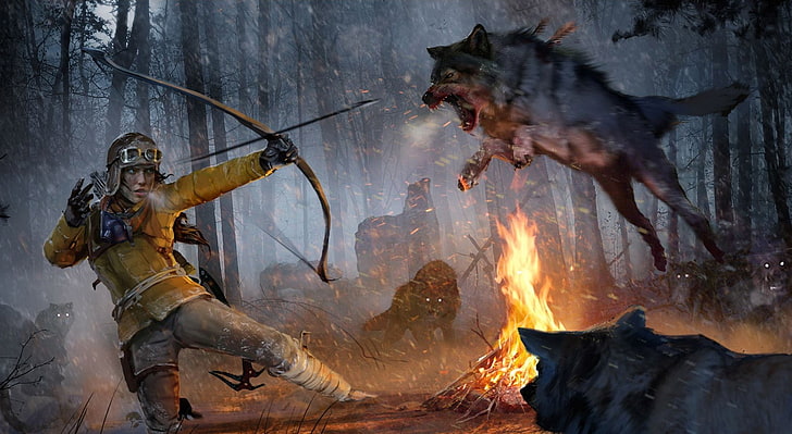 Rise Of The Tomb Raider, brown and black wolf, Games, Tomb Raider, tom, raider, HD wallpaper
