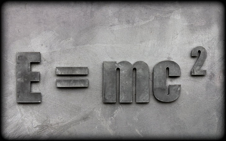 E = mc2 텍스트, 기술, 물리 및 화학, HD 배경 화면