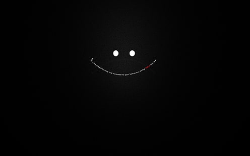 ilustrasi smiley, tersenyum, minimalis, gelap, hitam, Wallpaper HD HD wallpaper