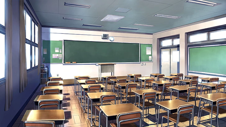 anime, classroom, HD wallpaper