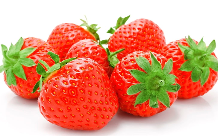 Strawberry, Berry, White background, HD wallpaper