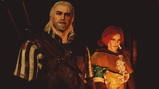The Witcher 3D тапет, видео игри, The Witcher 3: Wild Hunt, Geralt of Rivia, Triss Merigold, HD тапет HD wallpaper