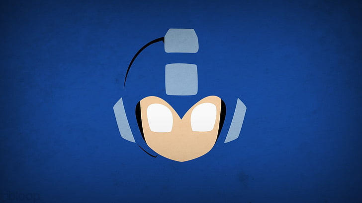 Logo Megaman, minimalis, Mega Man, blo0p, Wallpaper HD